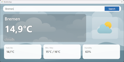 Weather app screenshot